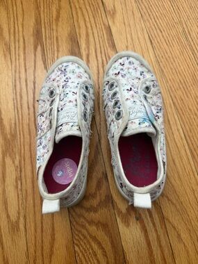 Kids Floral Slip-On Sneakers - White Multi